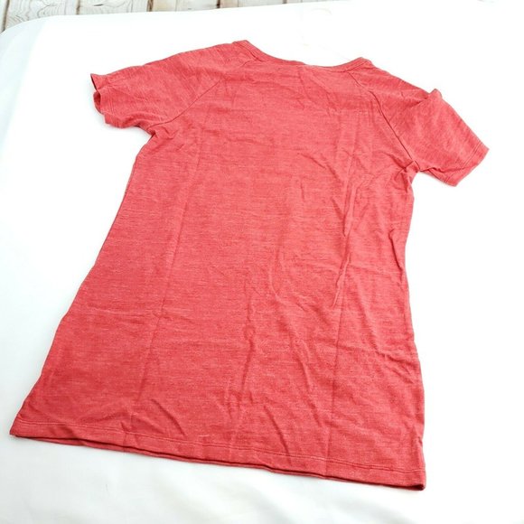 Adidas Womens Red Short Sleeve V Neck Clipper Basketball Pullover T Shirt Size M - Picture 2 of 13